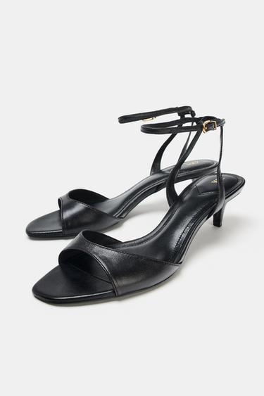 SANDALES À TALONS ET BRIDE - Noir de Zara - Image 4
