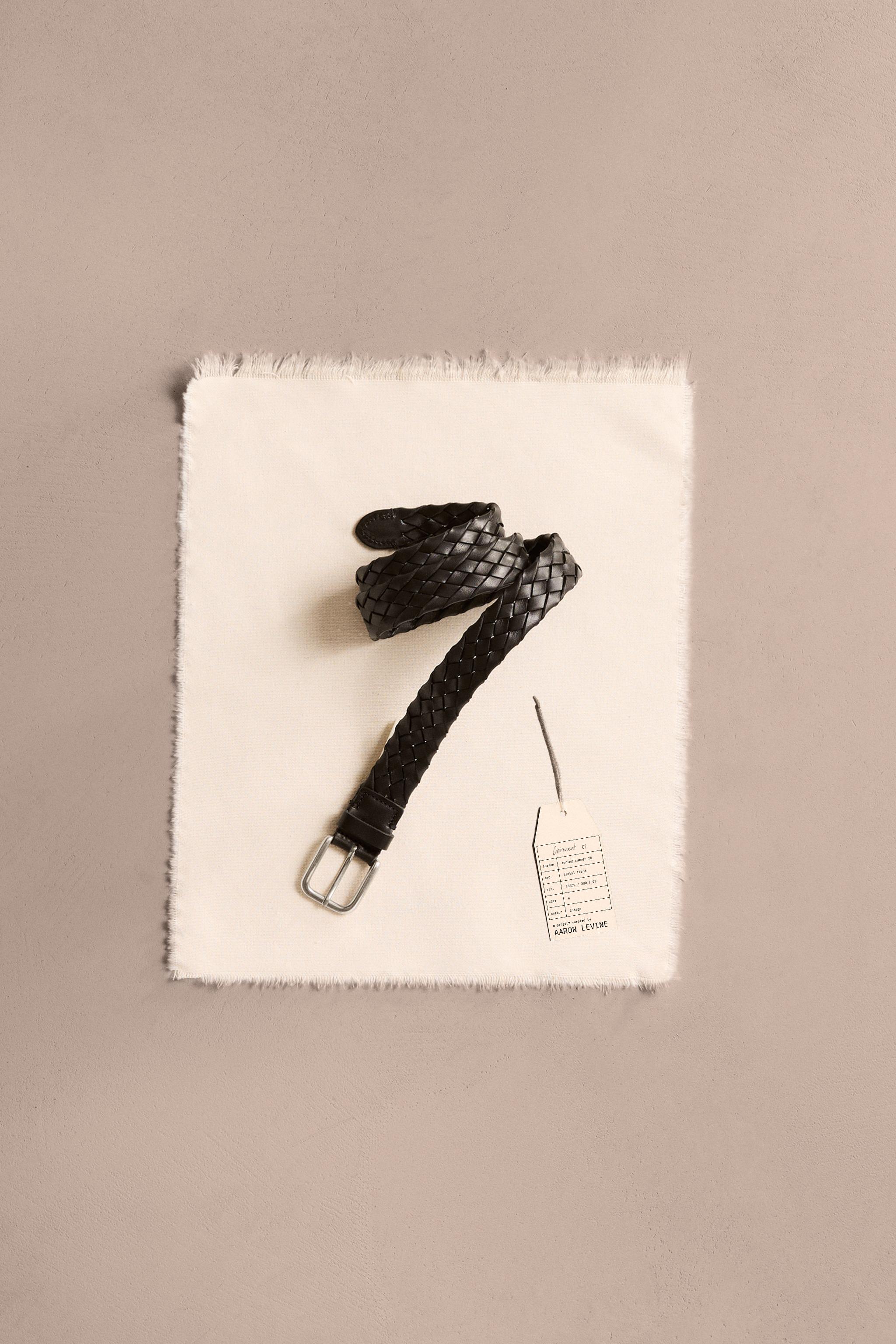 LIMITED EDITION 編み込みレザーベルト - ブラック | ZARA Japan