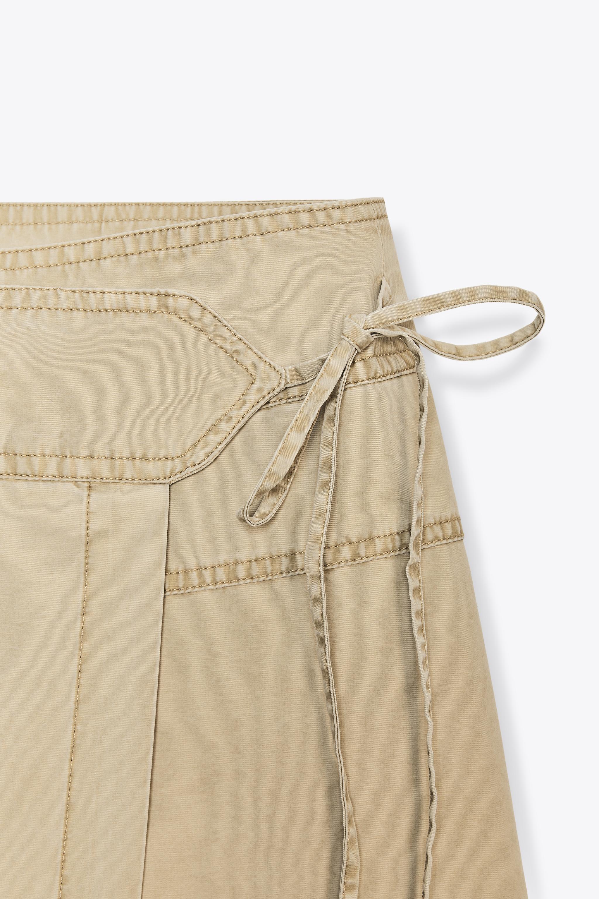 ASYMMETRIC WRAP SKIRT - taupe brown | ZARA United States