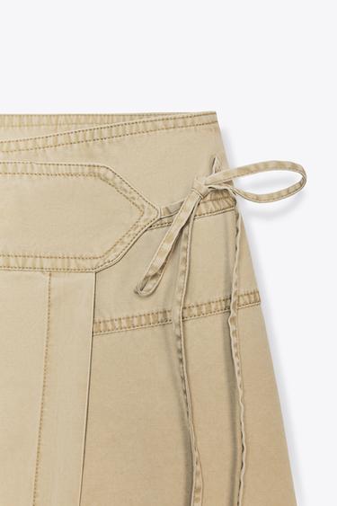 ASYMMETRIC SARONG SKIRT - camel by Zara - Image 4