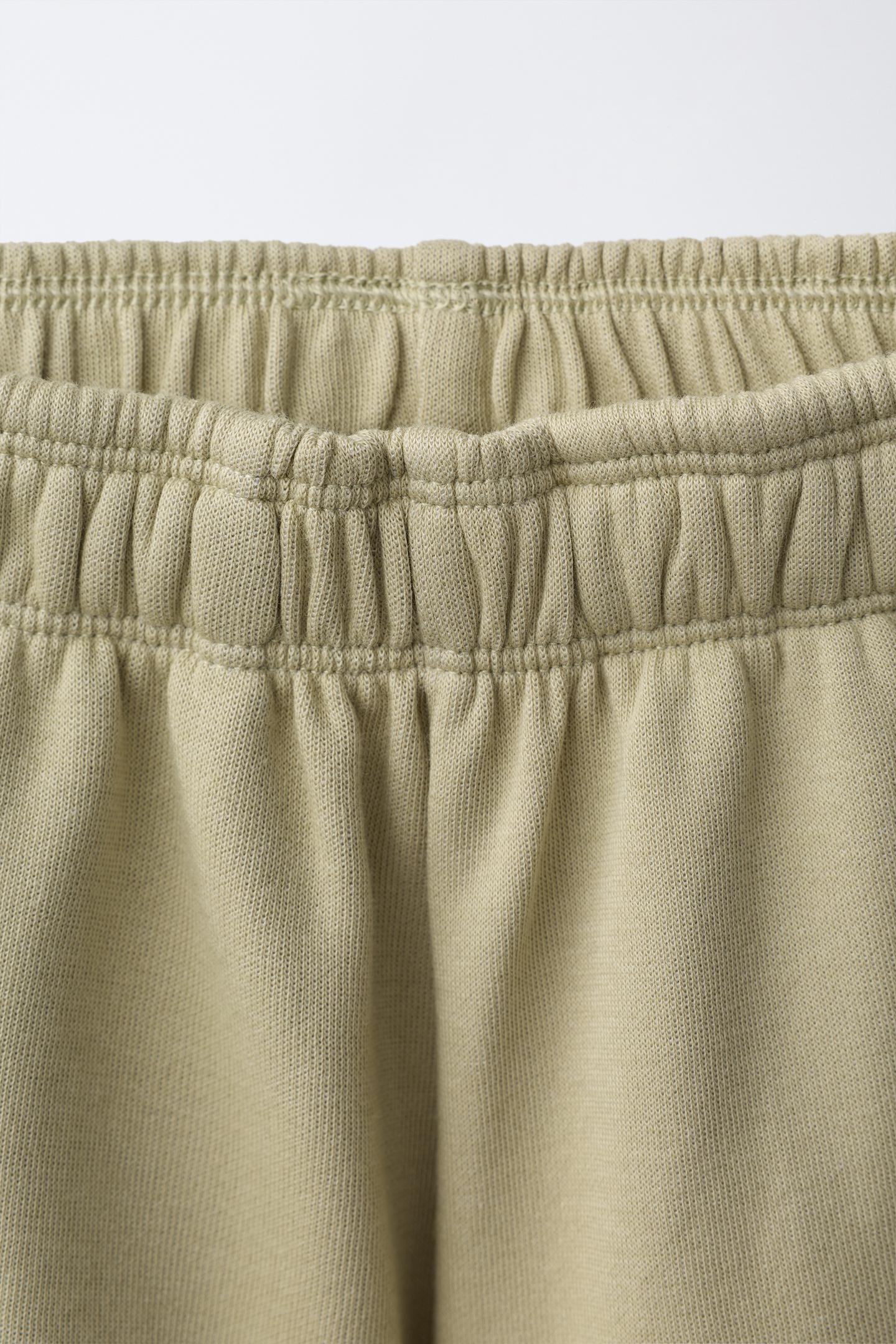 Детские комплекты Zara Interlock T-SHIRT and Shorts Jogging Set, цвет: Светлый хаки — фото 5