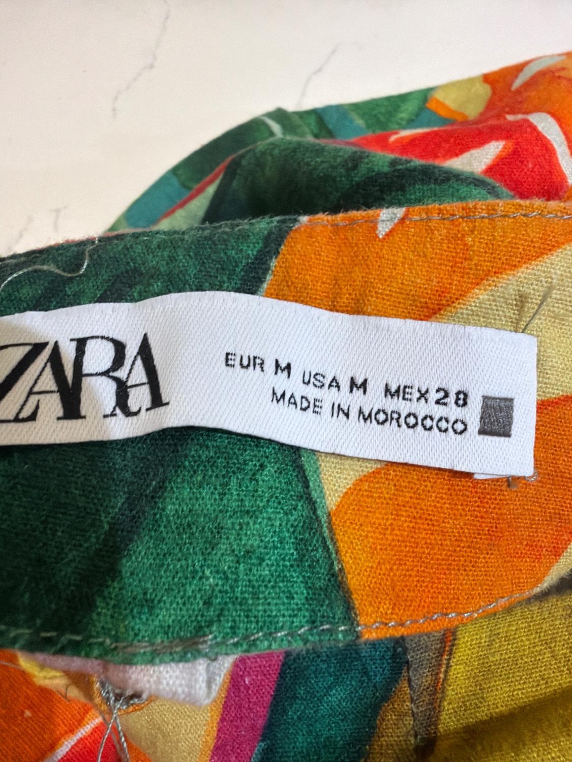 TROPICAL PRINT LINEN BLEND MINI DRESS - Image 3