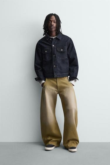 WASHED BALLOON FIT JEANS - camel by Zara