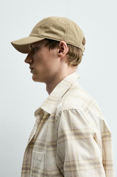 COTTON HERRINGBONE CAP - Mustard by Zara - Image 1