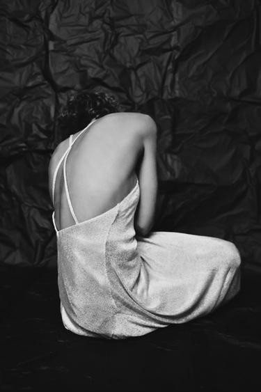METALLIC THREAD MIDI DRESS - Silver by Zara - Image 6