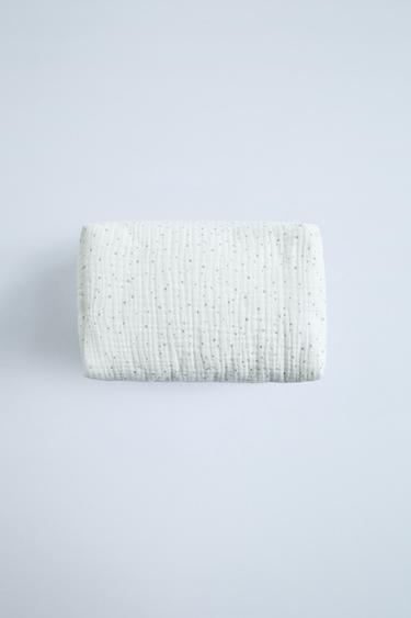Zara STARS PADDED TEXTURED TOILETRY BAG - Ecru