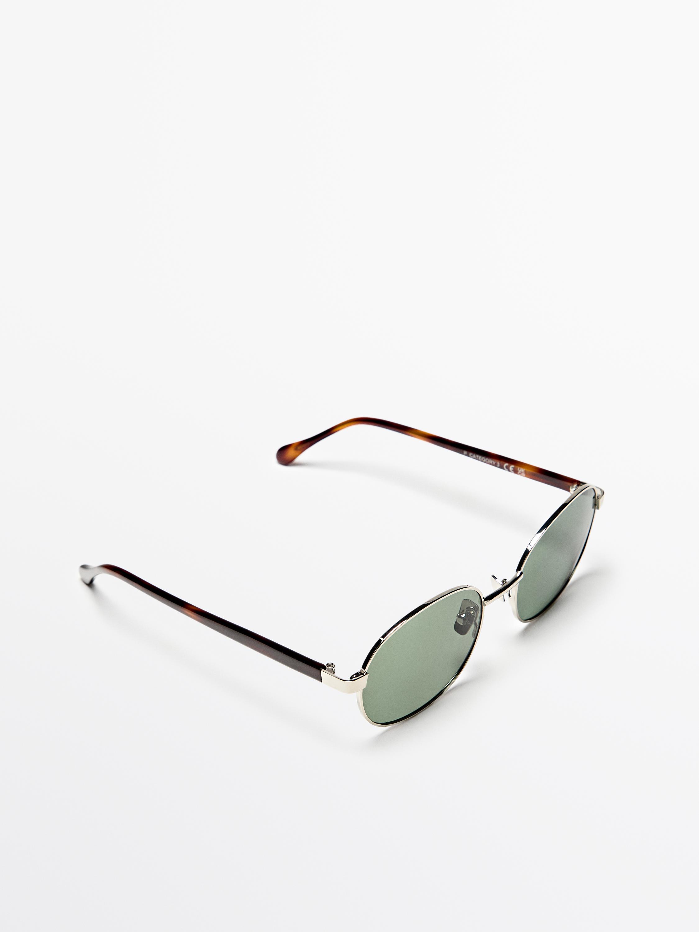 Lunettes de soleil métalliques rondes écaille