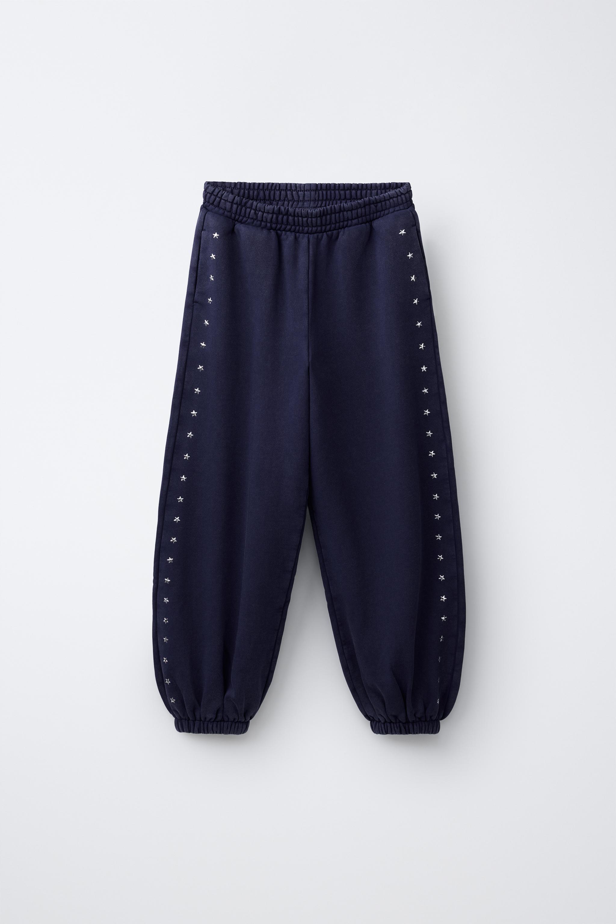 CALÇA JOGGER COM TACHAS DE ESTRELAS - Azul | ZARA Brasil