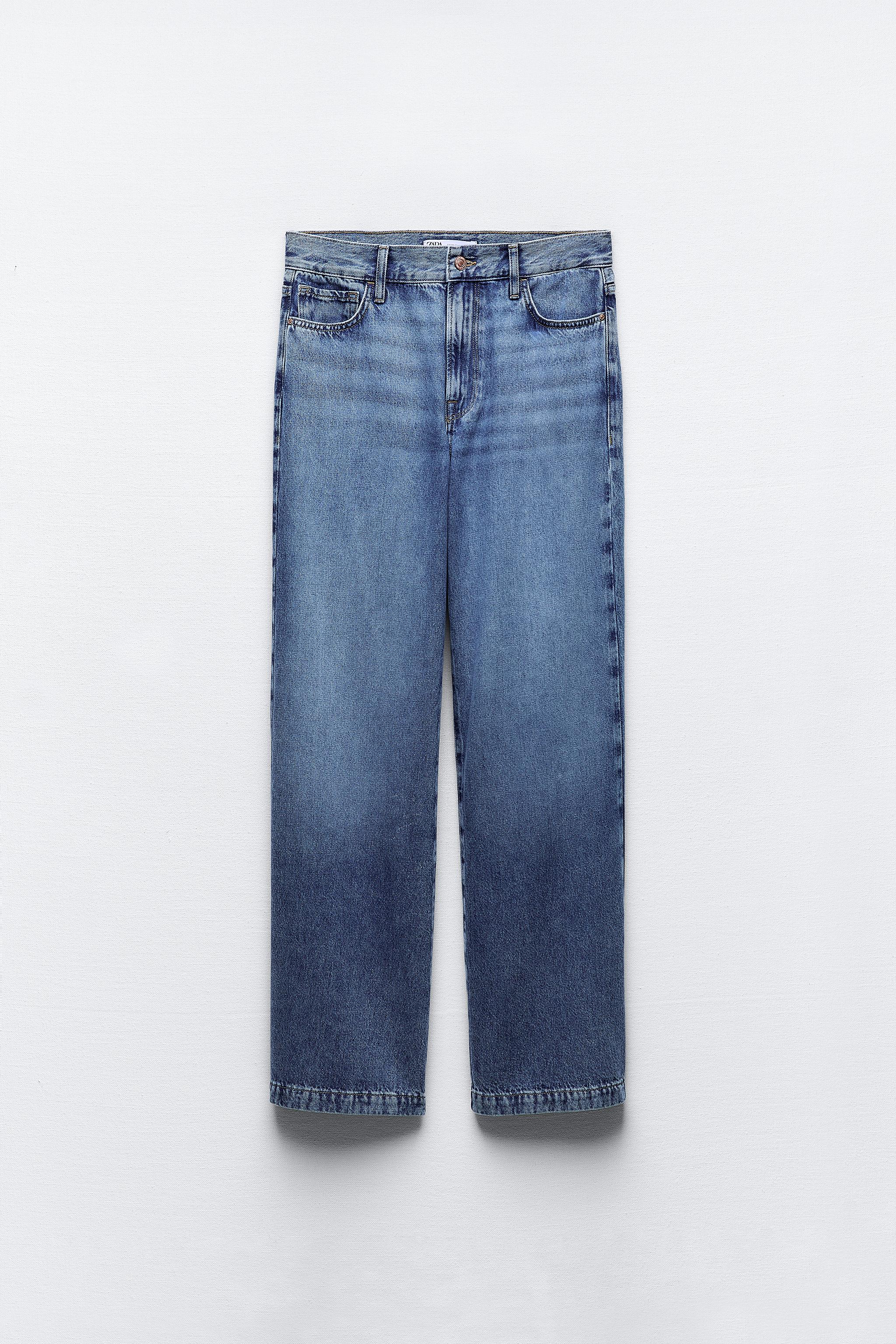 Z1975 HIGH RISE WIDE LEG JEANS - Mid-blue | ZARA United States