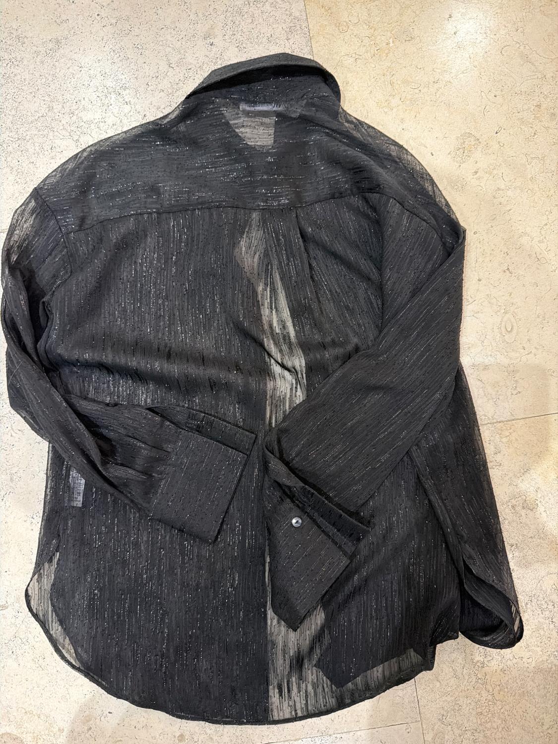 BLACK SHINNY SHIRT - Image 3
