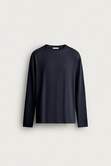 BASIC SLIM FIT T-SHIRT - Navy blue by Zara