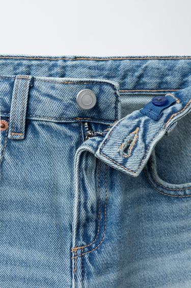 JEAN DROIT À PIÈCES CŒURS - Bleu de Zara - Image 2