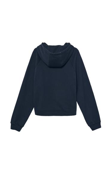 SWEAT À CAPUCHE LOGO BRODÉ - Bleu marine de Zara - Image 3