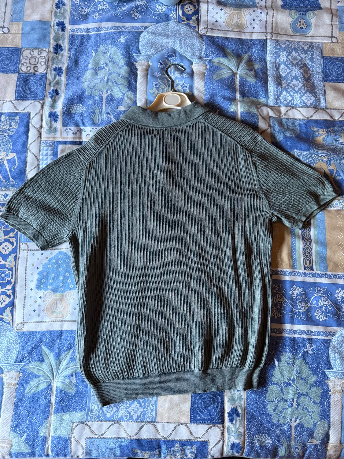COTTON - LINEN KNIT POLO SHIRT - Image 2