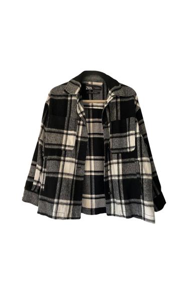 WOOL BLEND CHECK OVERSHIRT