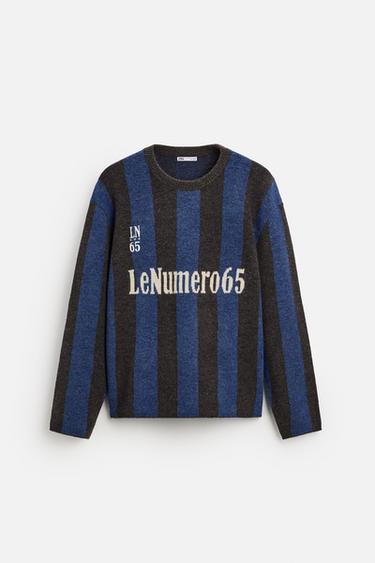 TEXTURED STRIPE SWEATER - Blue by Zara