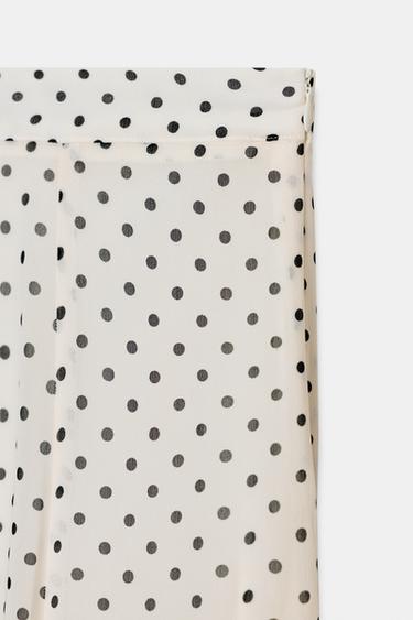 JUPE MI-LONGUE À POIS ZW COLLECTION - Blanc / Noir de Zara - Image 8