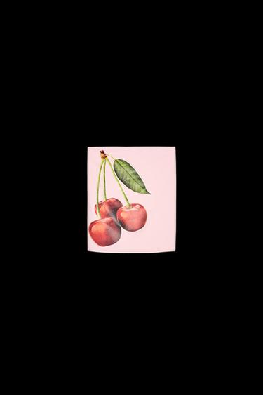 Zara CHERRY PRINT POLYAMIDE TOP - Pink - Image 0
