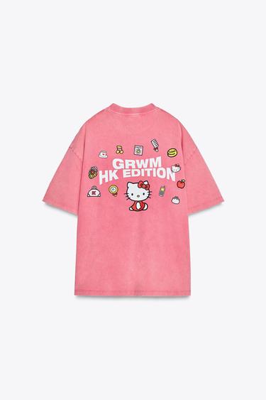 HELLO KITTY © 2025 SANRIO WASHED EFFECT T-SHIRT - Pink by Zara