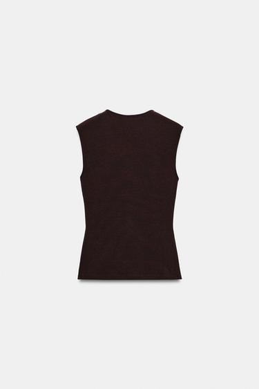 SLEEVELESS TOP - Brown by Zara - Image 6