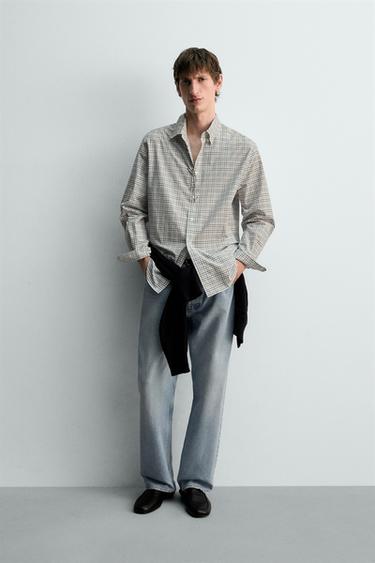 Zara LIMITED EDITION PLAID SHIRT - Sky blue - Image 0