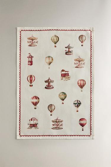LOT TORCHONS COTON BALLONS NOËL (LOT DE 2) - Rouge de Zara - Image 2