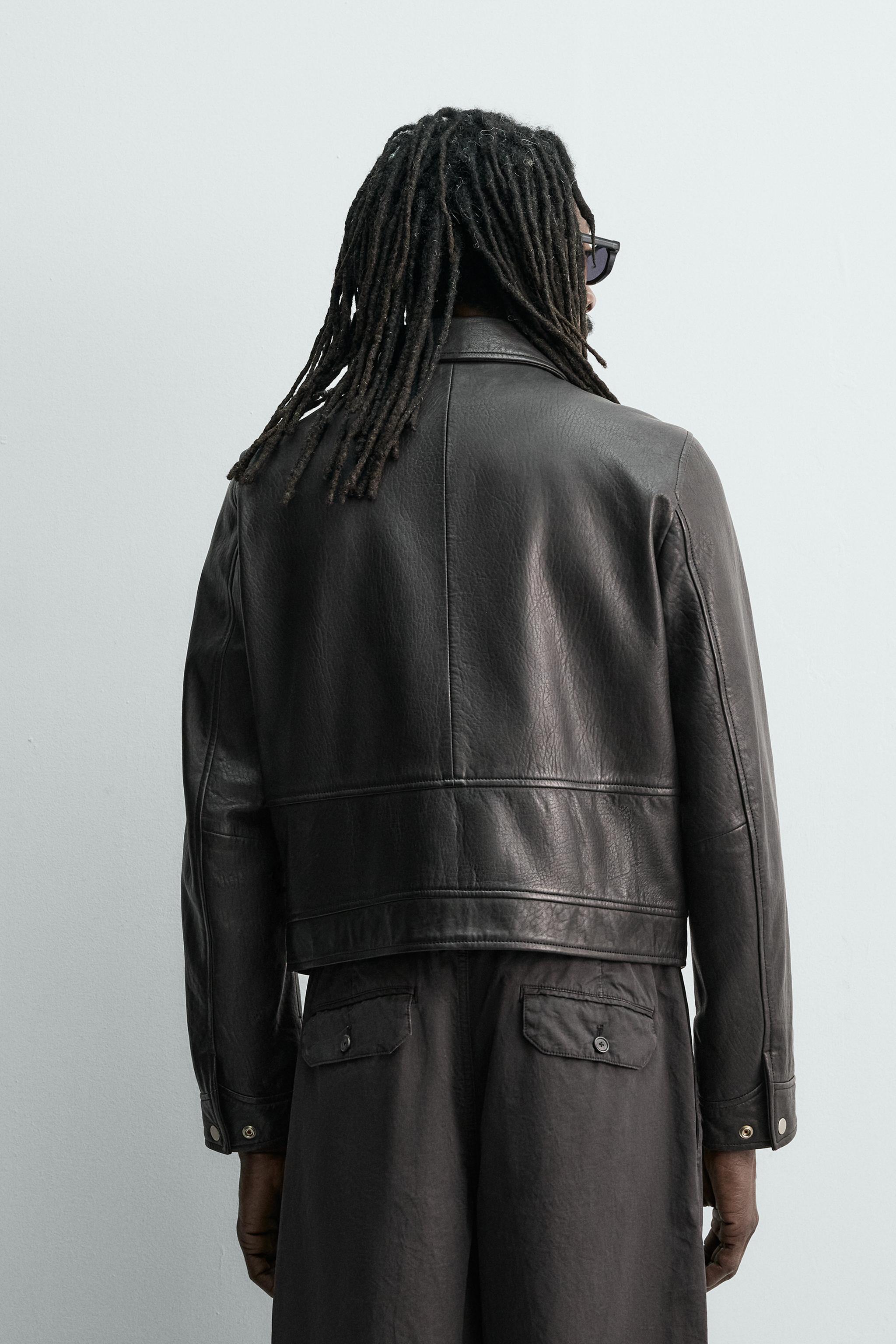 AARON LEVINE X ZARA LEATHER JACKET - Black | ZARA United States
