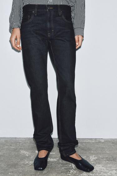 ZW COLLECTION FULL LENGTH MID-WAIST JEANS - Blue by Zara