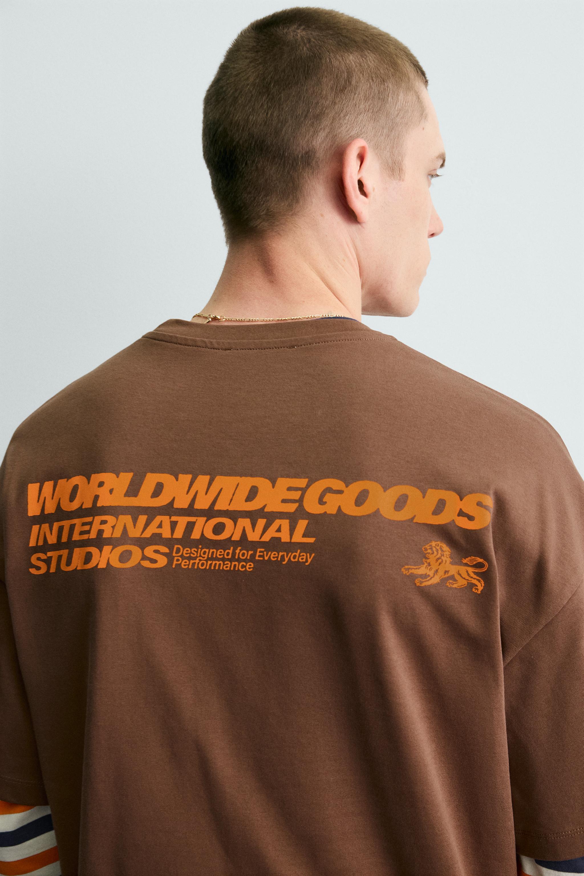 CONTRASTING TEXT PRINT T-SHIRT