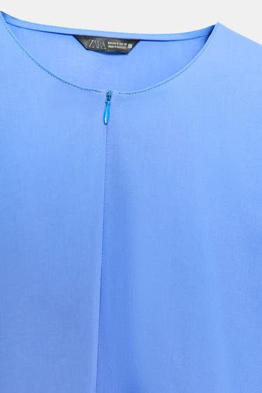 POPLIN BALLOON SLEEVE SHIRT - Light blue by Zara - Image 11