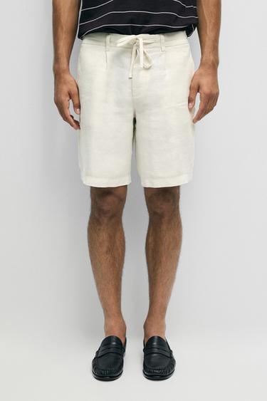 100% linen short Bermuda shorts — Sand 2