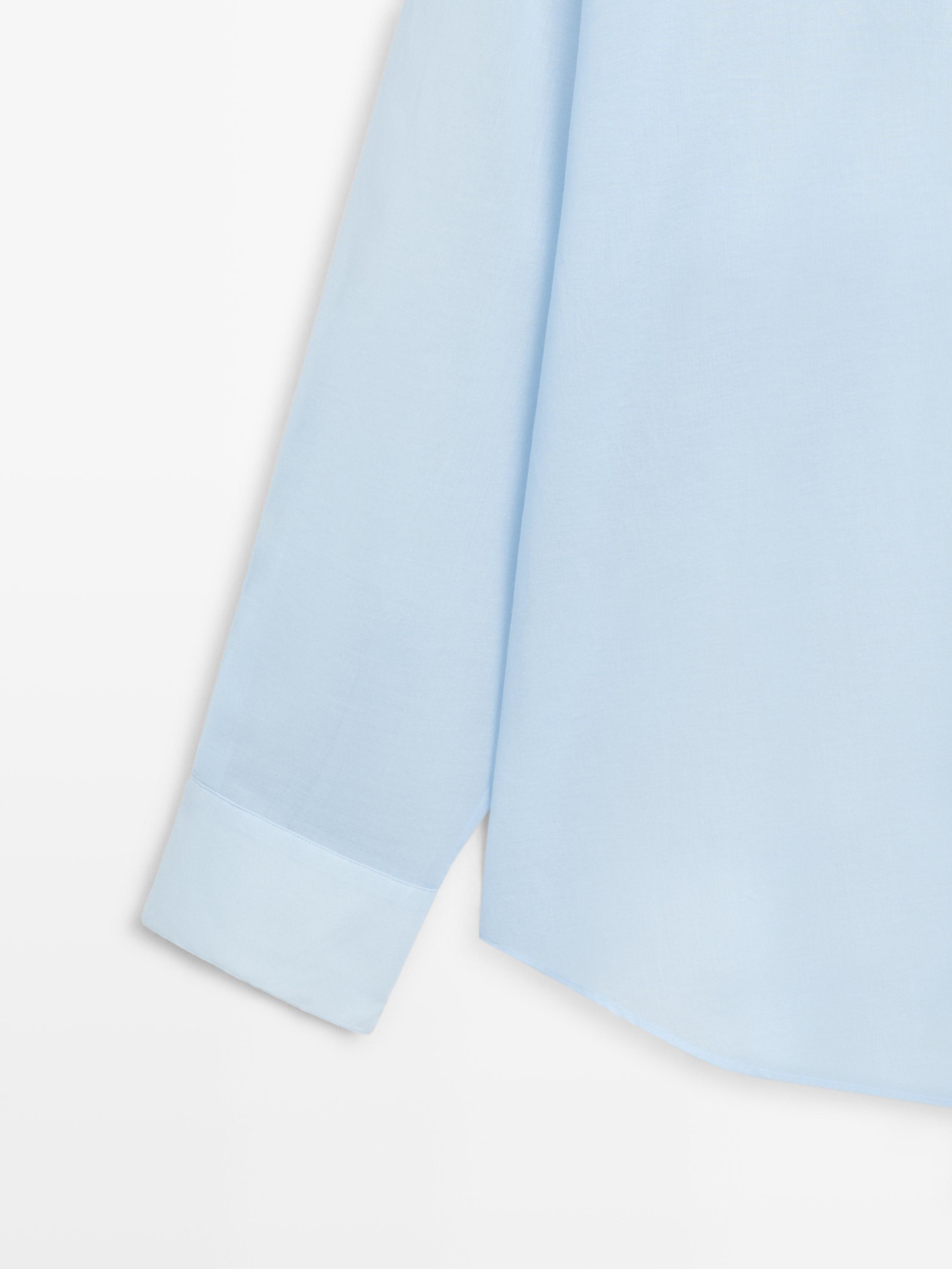 Flowing 100% cotton shirt with collar detail