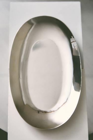 Zara SHINY METAL BATHROOM TRAY - 銀色