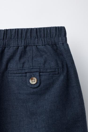 PANTALON BALLON AVEC LIN - Indigo de Zara - Image 3