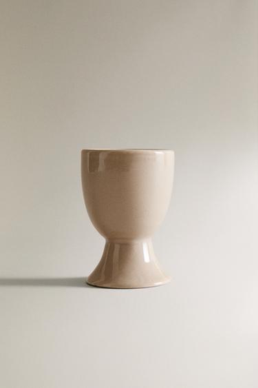 STONEWARE EGG CUP - Taupe grey by Zara - Image 0