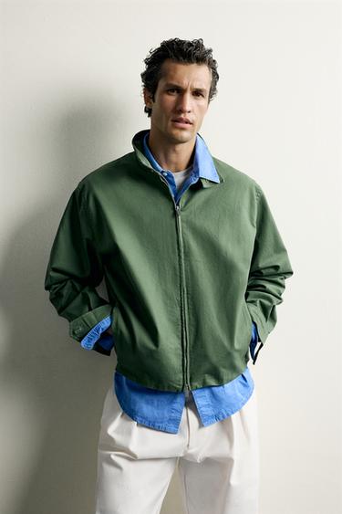 BLUSÃO REGULAR FIT EM ALGODÃO - Verde da Zara