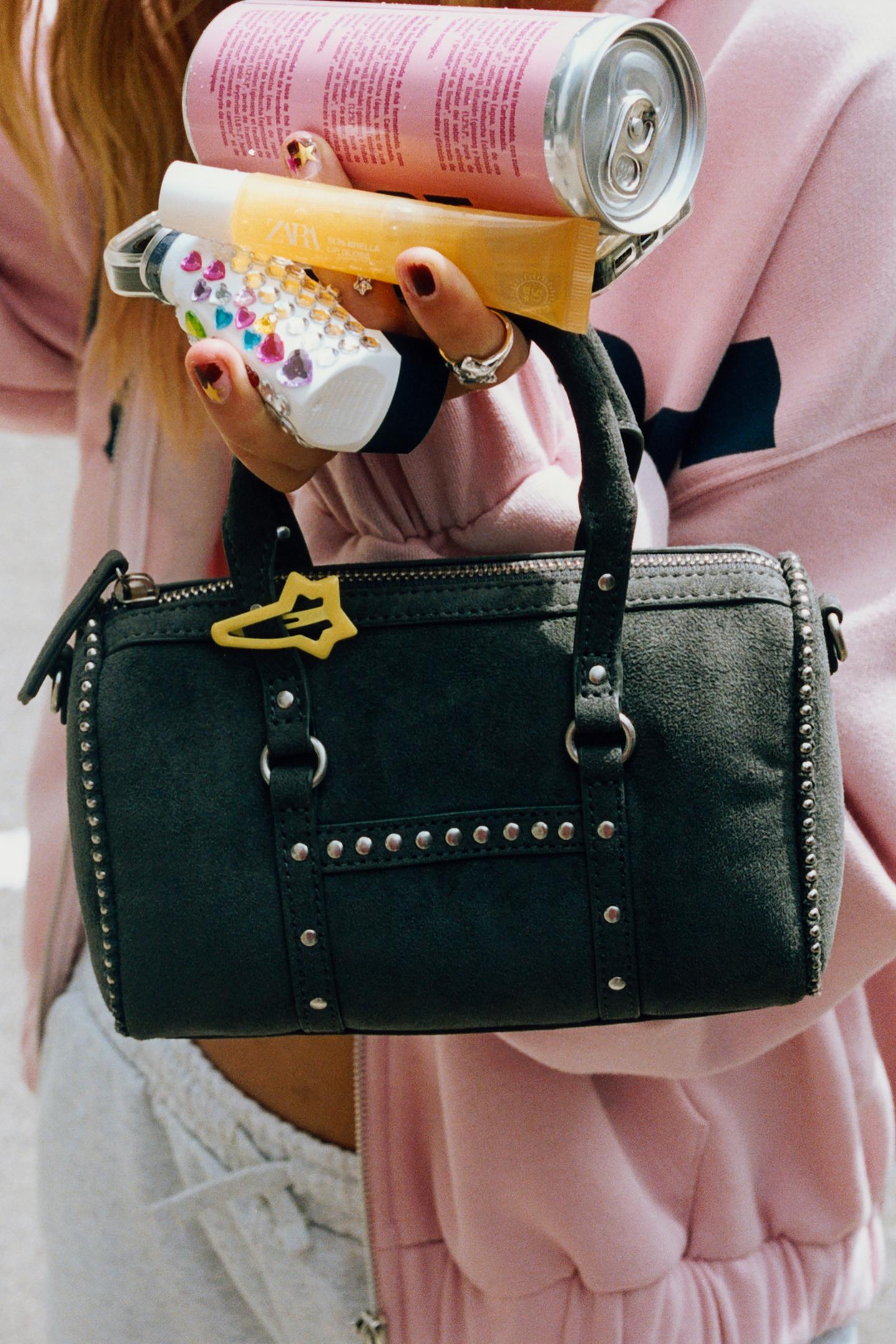 Детская сумка Zara Studded Crossbody, цвет: Серый — фото 1