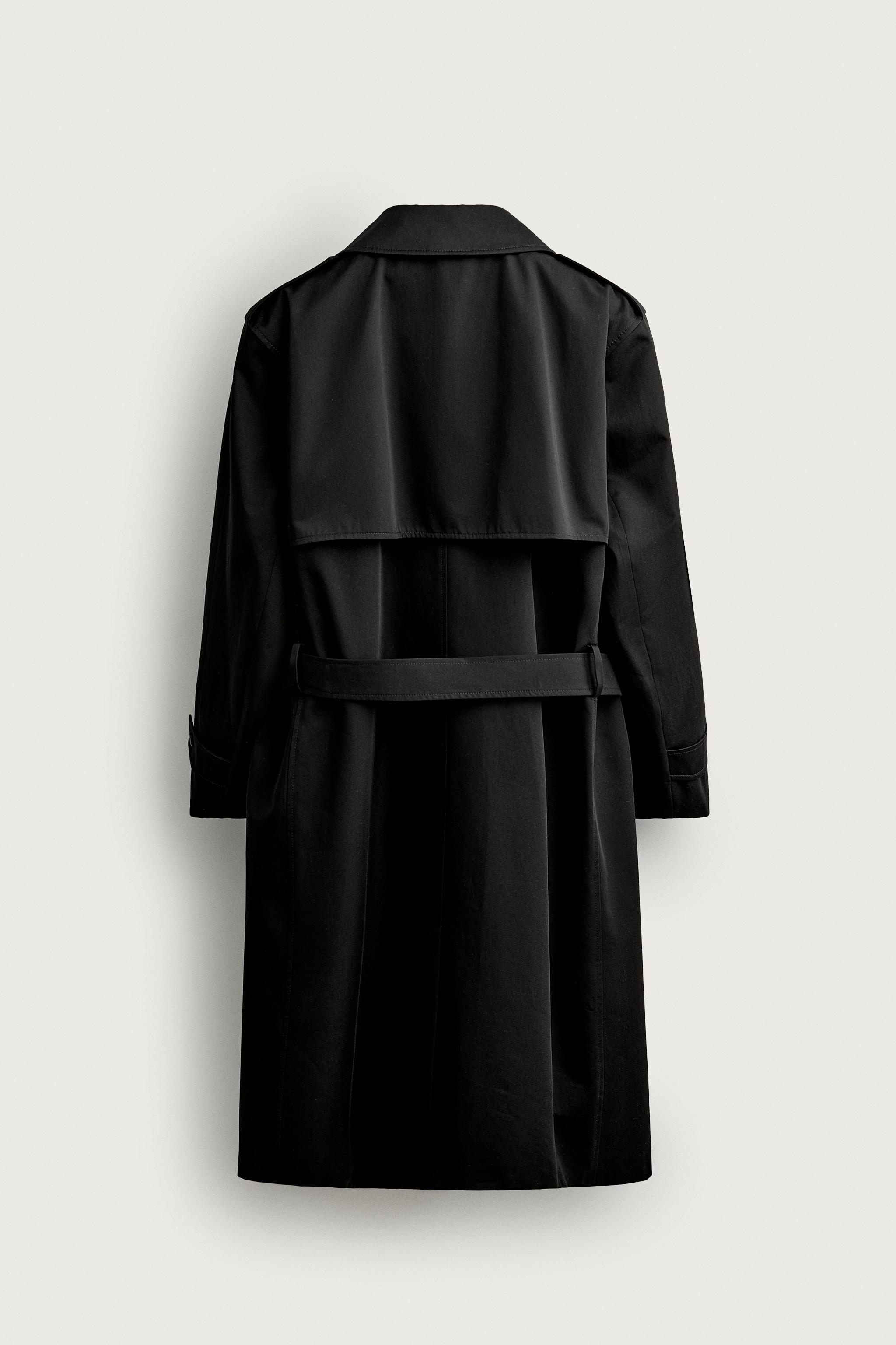 WATER-REPELLENT TRENCH COAT — Black
