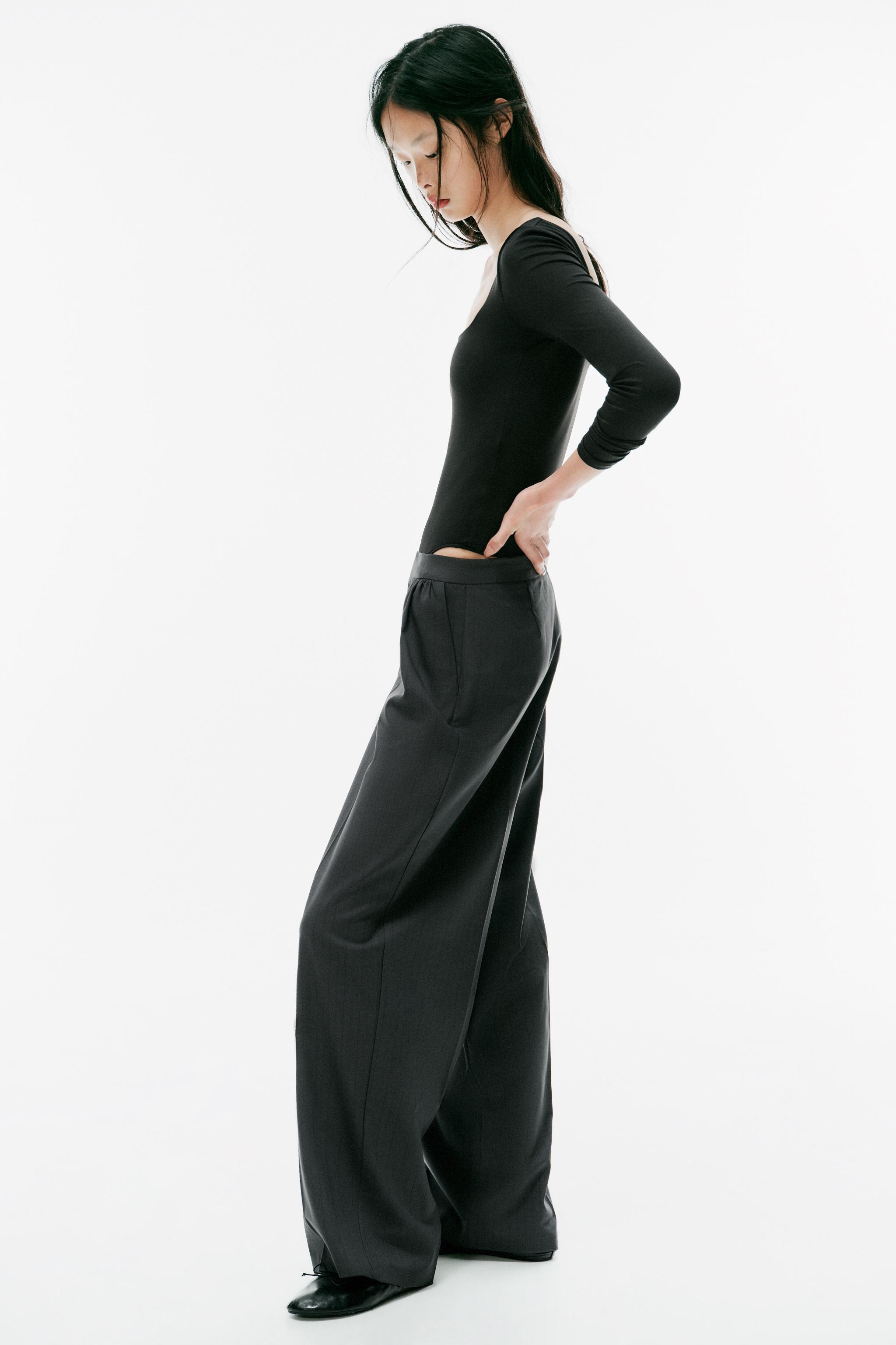 PINSTRIPE GATHERED TROUSERS