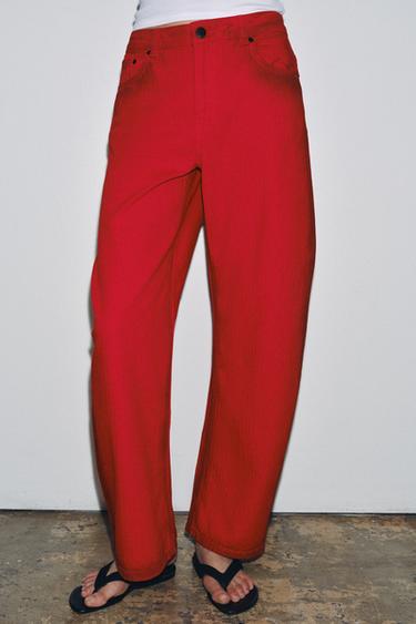 JEAN ZW COLLECTION LARGE TAILLE BASSE - Rouge de Zara - Image 1
