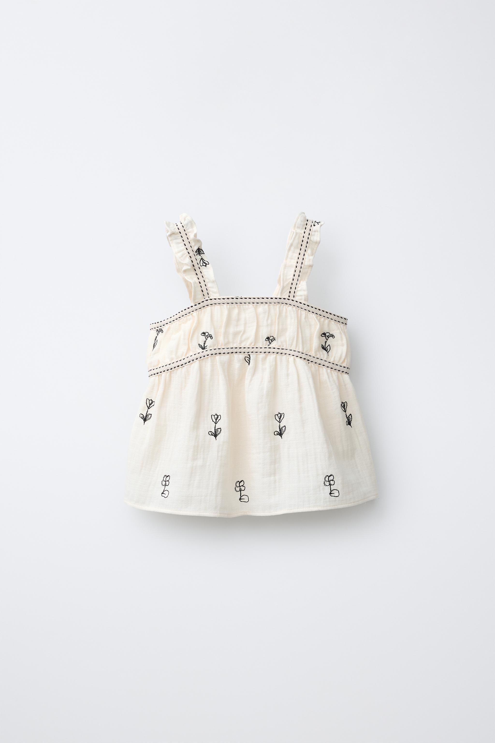 刺繍入りテクスチャートップ - エクリュ | ZARA Japan / 日本