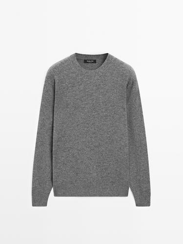Zara Wool blend crew neck knit sweater - Anthracite grey