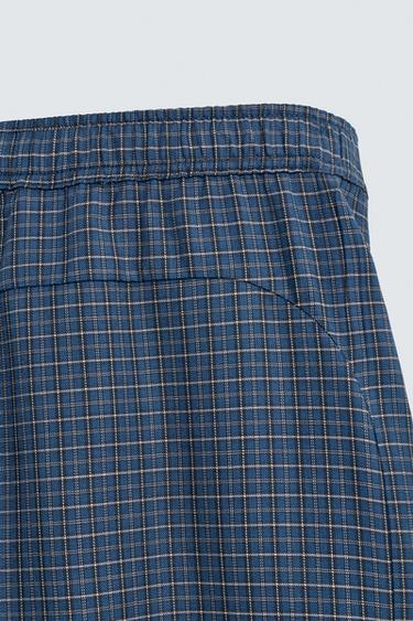 CHECK BAGGY FIT TROUSERS - Light blue by Zara - Image 8