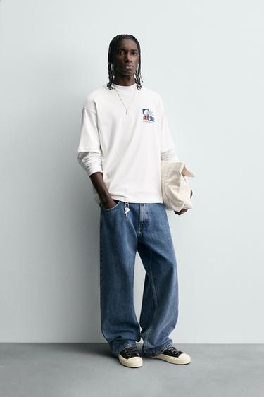 CAMISETA ESTAMPADO GRÁFICOS - Blanco roto de Zara