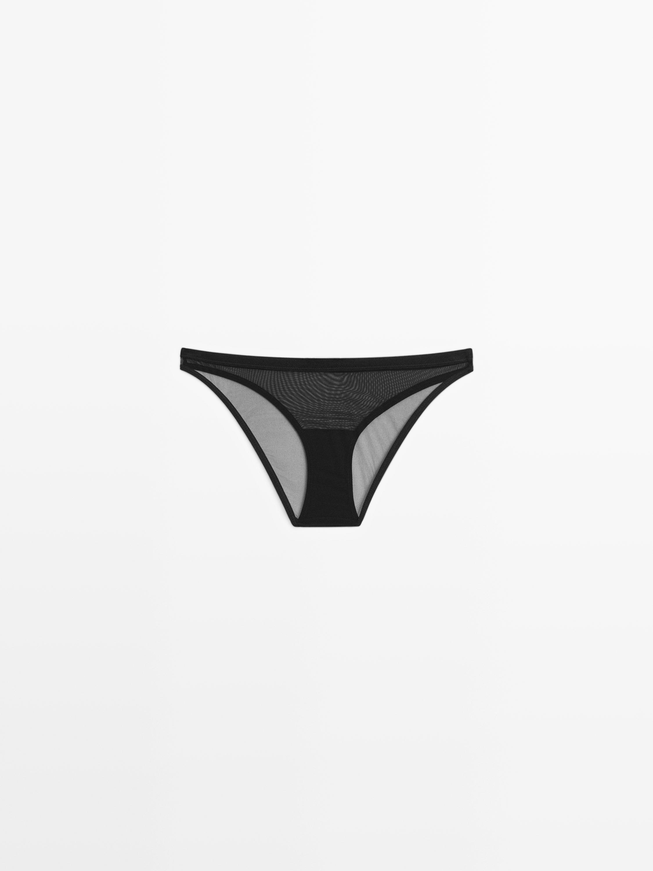 Semi-sheer mesh briefs