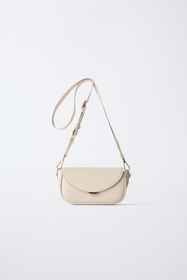 Zara FLAP CROSSBODY BAG - Off White