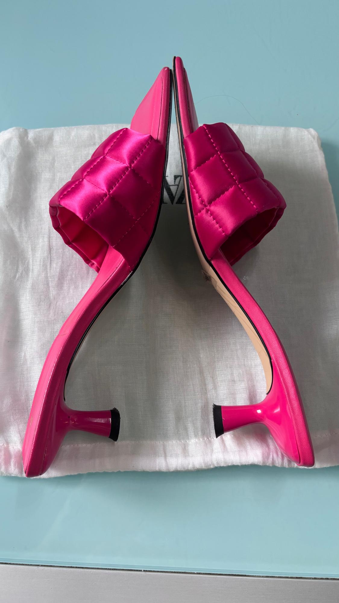 SATIN MULES WITH PADDED DETAIL - Image 3