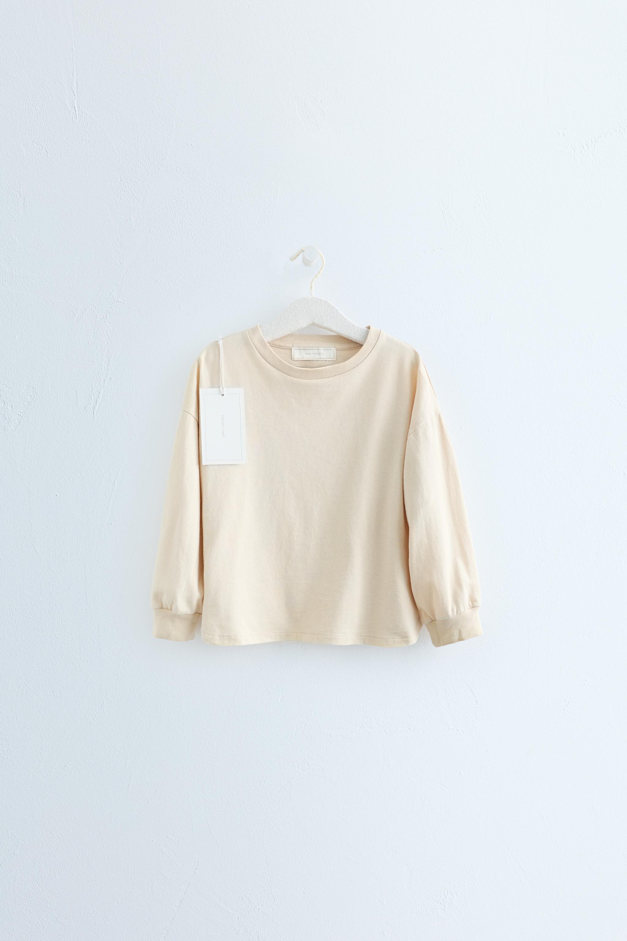 ZARA TIMELESS - T-SHIRT UNIE POIGNETS