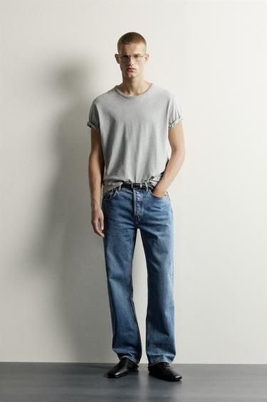 STRAIGHT-LEG JEANS - Mid-blue by Zara