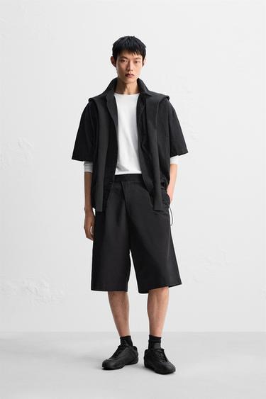 ÁO SƠ MI VẢI KỸ THUẬT NHẸ - Màu đen từ Zara